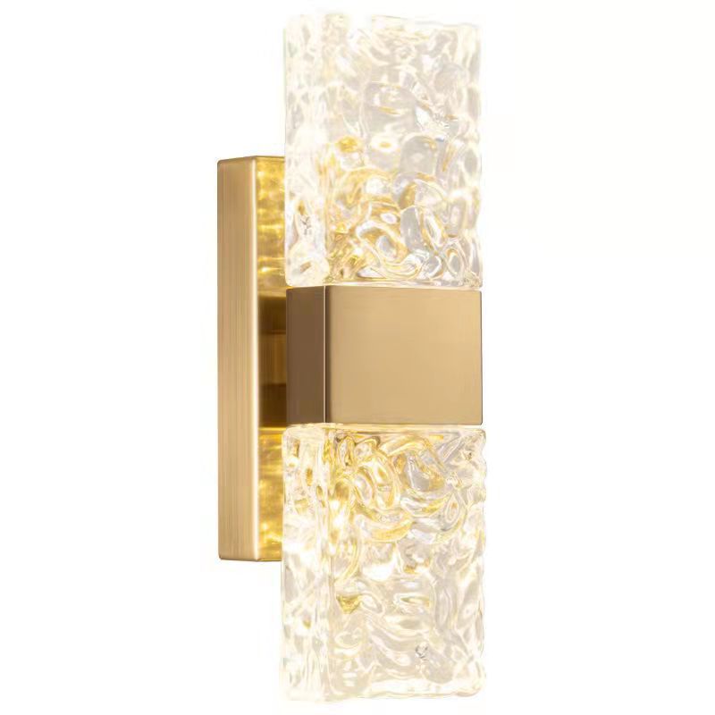 HEIKESZ Nordic Square Glass Wall Lamp Modern Minimalist Luxury Lighting for Living Room Bedroom Stairs Background Wall