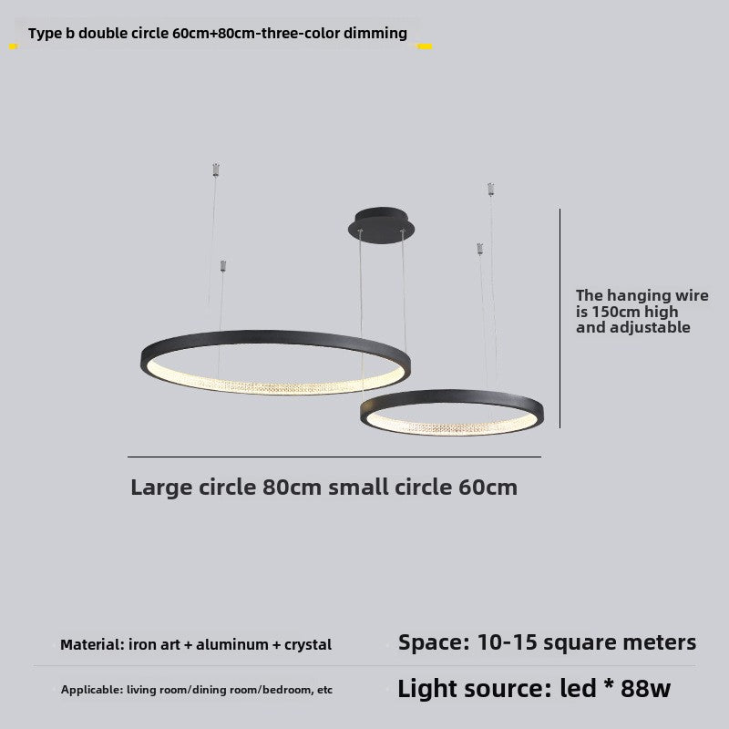 HEIKESZ Minimalist living room chandelier post-modern minimalist light luxury dining room lamp designer villa exhibition hall lamp circle main lamp light fixtures for celling lights