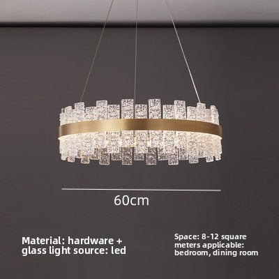 HEIKESZ Luxury Modern Ceiling Light Stainless Steel Round Chandelier for Bedroom Living Room Home Decor