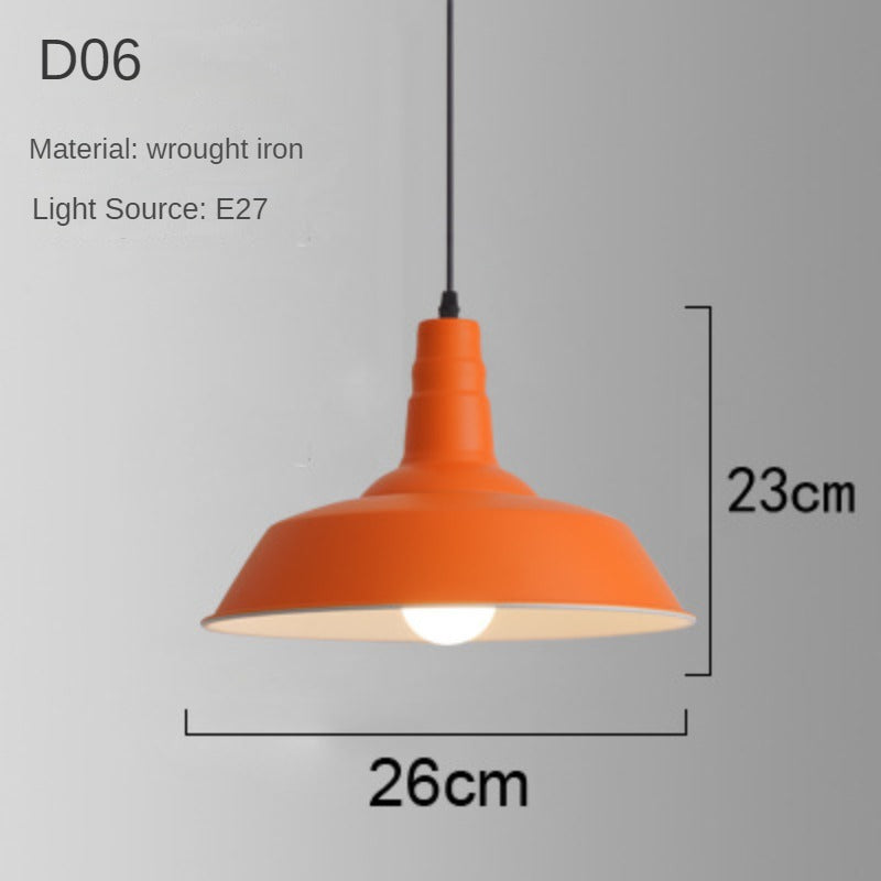 HEIKESZ Industrial Style Simple Orange Creative Personalized Art Catering Restaurant Commercial Orange Single-Head Suspension Wire Dining Chandelier