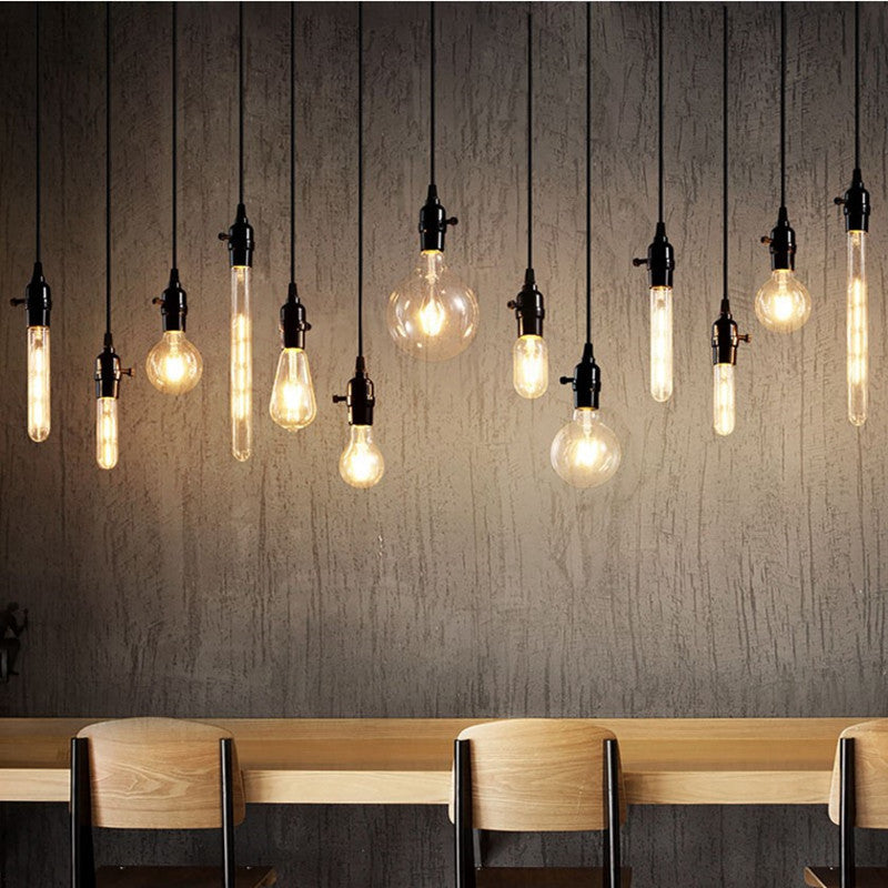 HEIKESZ 【One-year warranty, free shipping】E27 Screw LED Bulb Edison Light Source Single Lamp Creative Shop Bar Restaurant with Plug Switch Chandelier
