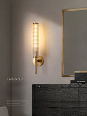 HEIKESZ Copper Wall Lamp Luxury Hotel Aisle Corridor Light Creative Crystal Bedroom Bedside Lamp Living Room Wall Light Bulb