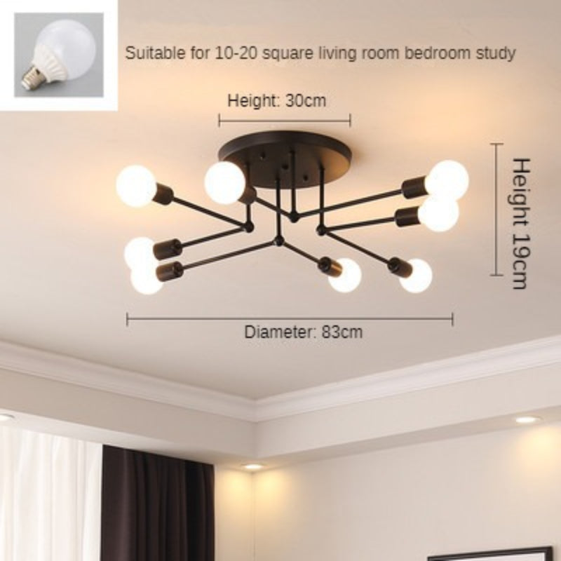 HEIKESZ Nordic Style Creative Ceiling Lamp Living Room Dining Room Bedroom Light Personality Home Lamp Modern Simple Wrought Iron Balcony Top Light LED Light for Bedroom Night Aestitic Room Lamp