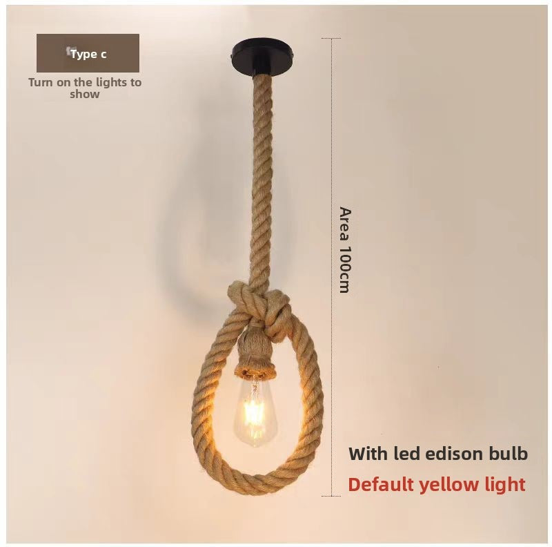 HEIKESZ Vintage Industrial Ceiling Light for Cafe Restaurant Bar Clothing Store with Rope Decoration Retro Style Hanging Lamp