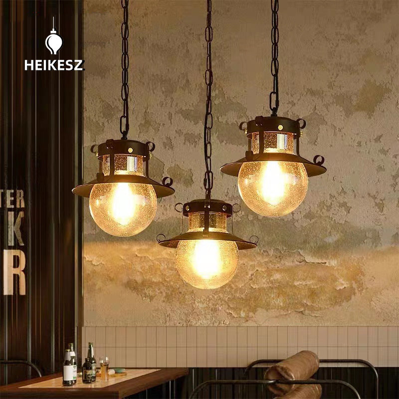 HEIKESZ American Retro Dining Room Coffee Shop Pub Bar Snack Milk Tea Shop Creative Industrial Chandelier Restaurant Table Lamp LED Light for Bedroom Night Aesthetic Room Lamp