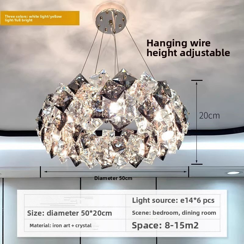 HEIKESZ Postmodern simple light luxury living room hall light bedroom light dining room light bar light room light crystal chandelier lamp light fixtures for celling light