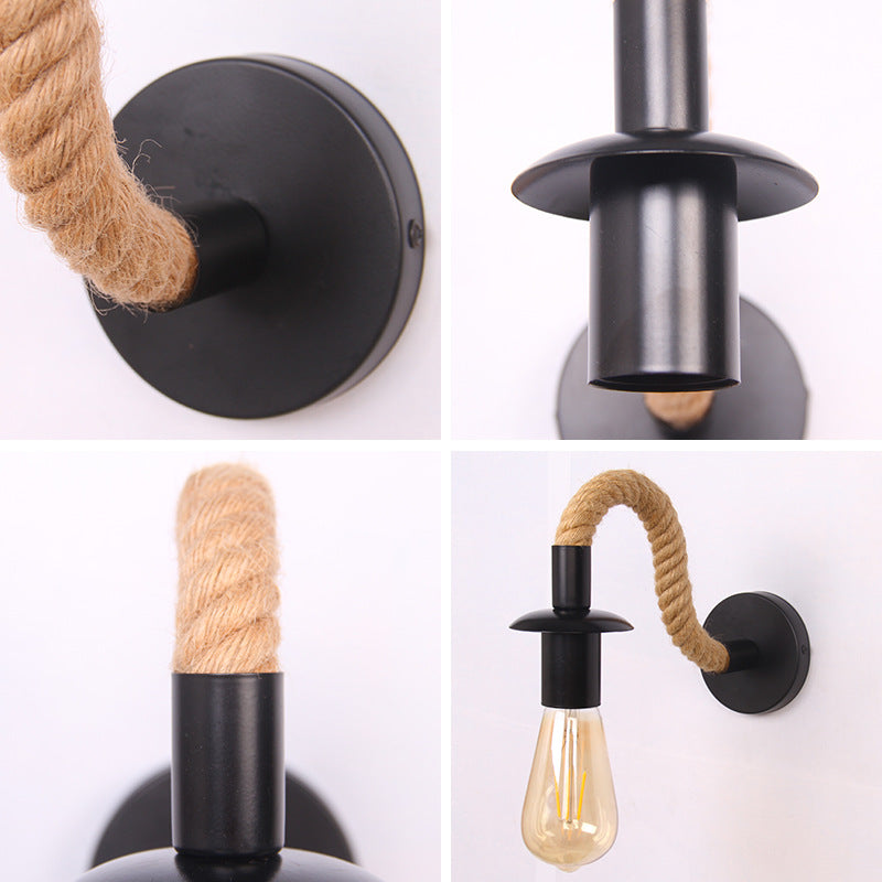 HEIKESZ Retro rope LED indoor and outdoor wall lights indoor villa courtyard lights community terrace lights exterior wall wall lights