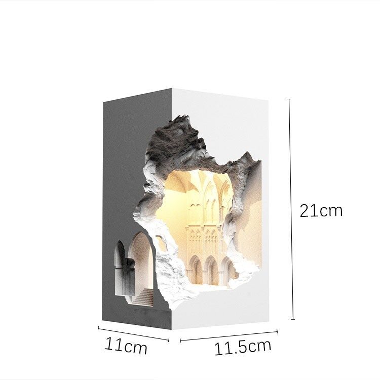 Notre Dame Night Light Bedside Corridor Aisle Gypsum Lamp Embedded Corner Corner Embedded Wall Lamp B &amp; B Ambience Light