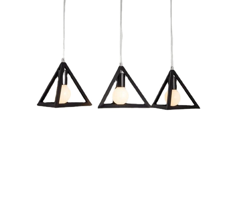 HEIKESZ Nordic Fashion Simple Industrial Style Bar Exhibition Hall Guest Room Balcony Home Decoration Lighting Triangle Dining Chandelier American Style american style retro outdoor indoor retro bedroom lamp american-style Industrial wind