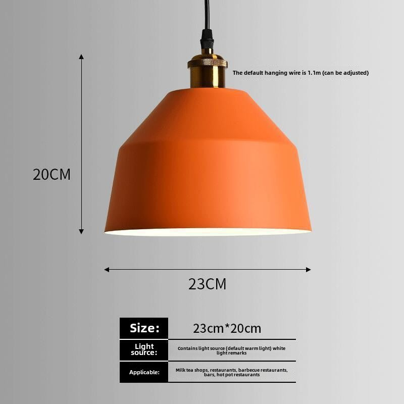 HEIKESZ Nordic industrial wind lamp Internet celebrity creative simple bar restaurant restaurant hot pot shop commercial single head orange chandelier