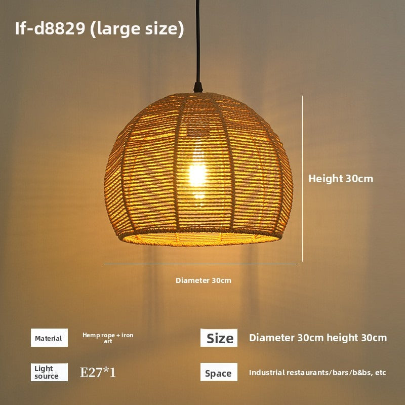 HEIKESZ Vintage Rope Ceiling Light Industrial Iron Pendant Lamp for Restaurant Bar Clothing BBQ Shop Retro Decor Commercial Lighting