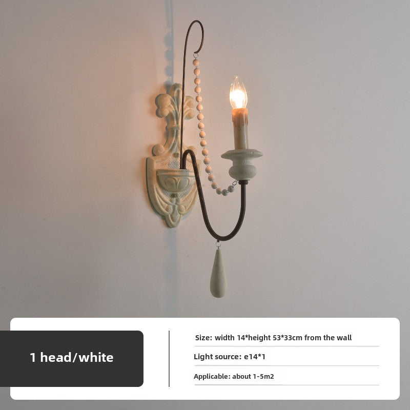 HEIKESZ American country French pastoral retro old wall lamp living room dining room bedroom corridor stairwell decorative lamp
