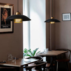 HEIKESZ Nordic Simple Single Head Lamp Mild Luxury Retro Coffee Shop Bar Table Lamp Bedroom Hallway UFO Balcony Chandelier