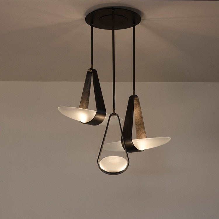 HEIKESZ Modern Nordic Glass Droplight Creative Designer Pendant Light for Living Room Dining Room Bedroom