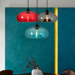 HEIKESZ Nordic creative American country retro simple lamps restaurant bar bar stained glass lampshade single chandelier