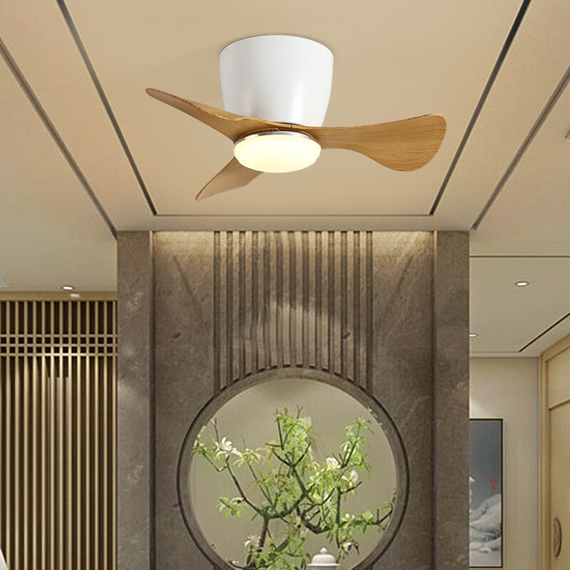 HEIKESZ American Mini Fan Light for Hallway Study Balcony Bedroom Ceiling Silent Fan Light with Remote Control
