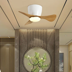 HEIKESZ American Mini Fan Light for Hallway Study Balcony Bedroom Ceiling Silent Fan Light with Remote Control