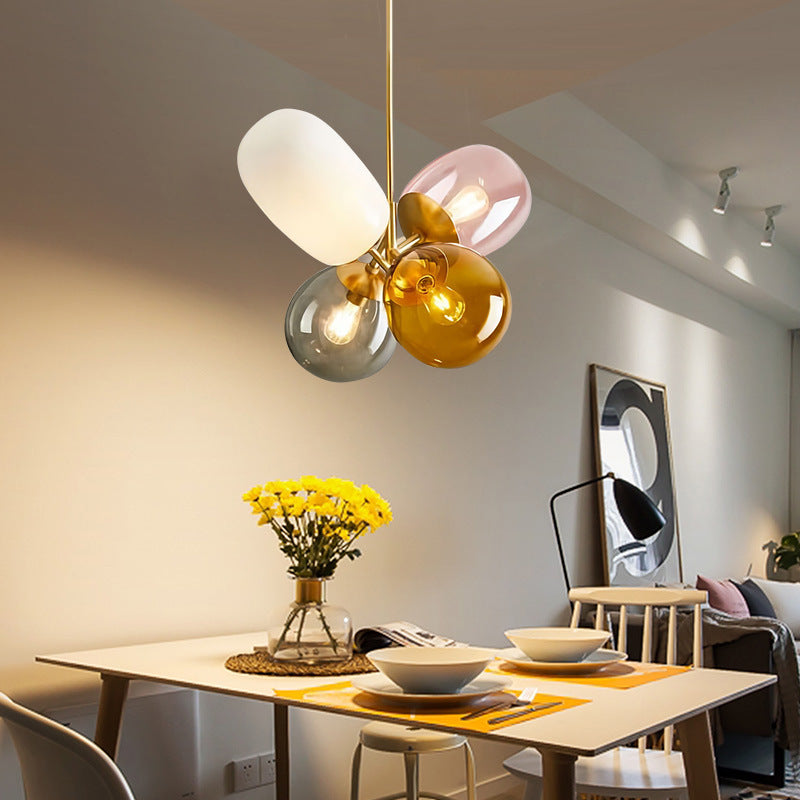 HEIKESZ Minimalist Nordic chandelier light luxury children's room girl princess colored balloon glass personalized bedroom dining room lamp light fixtures for celling lights