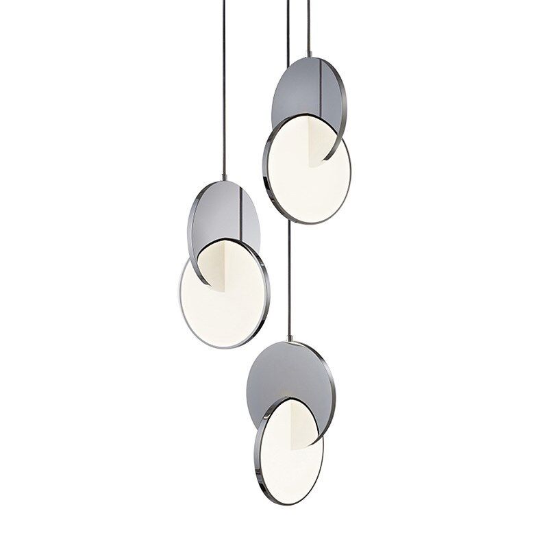 HEIKESZ Nordic Eclipse Single-Head Droplight Stainless Steel Modern Bedroom Light Luxury Restaurant Bar Creative Designer Lighting