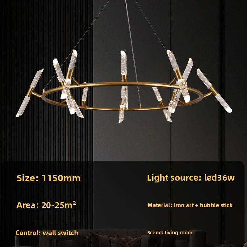 HEIKESZ Nordic Luxury Ceiling Light Modern Crystal Bubble Chandelier for Living Room Dining Bar Stylish Round Pendant Lamp