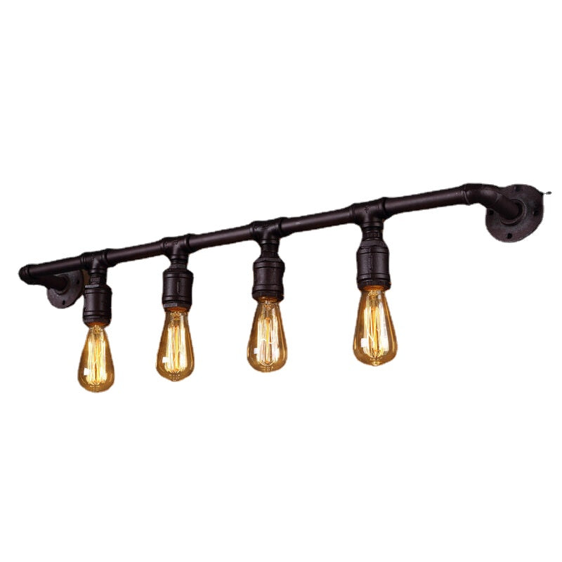 HEIKESZ Retro Industrial Iron Bedside Wall Lamp American Country Wall Water Pipe Lamp Hotel Creative Wall Lamp american style retro outdoor indoor retro bedroom lamp american-style Industrial wind