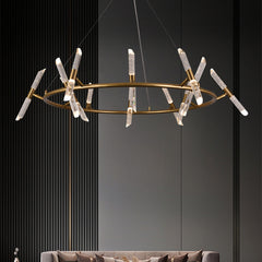 HEIKESZ Nordic Luxury Ceiling Light Modern Crystal Bubble Chandelier for Living Room Dining Bar Stylish Round Pendant Lamp