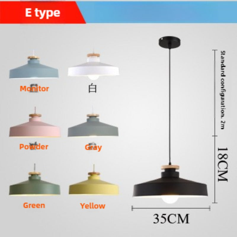 HEIKESZ Food chandelier single head Nordic simple Zhongshan lamps and lanterns Food store commercial retro chandelier Industrial style restaurant small chandelier