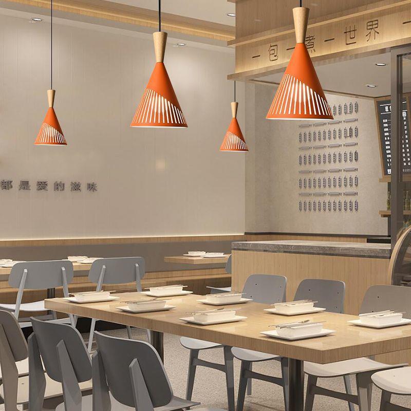 HEIKESZ Nordic industrial wind lamp Internet celebrity creative simple bar restaurant restaurant hot pot shop commercial single head orange chandelier