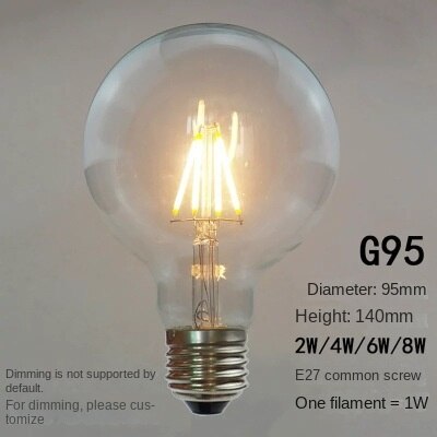 HEIKESZ 【One-year warranty, free shipping】E27 Screw LED Bulb Edison Light Source Single Lamp Creative Shop Bar Restaurant with Plug Switch Chandelier