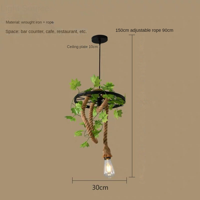 HEIKESZ American Country Pendant Lamp Dining Room/Living Room Bedroom Light Industrial Wind Ceiling Lamp Creative Plant Flowers and Plants Decoration Pendant Lamp LED Light for Bedroom Night Aesthetic Room Lamp