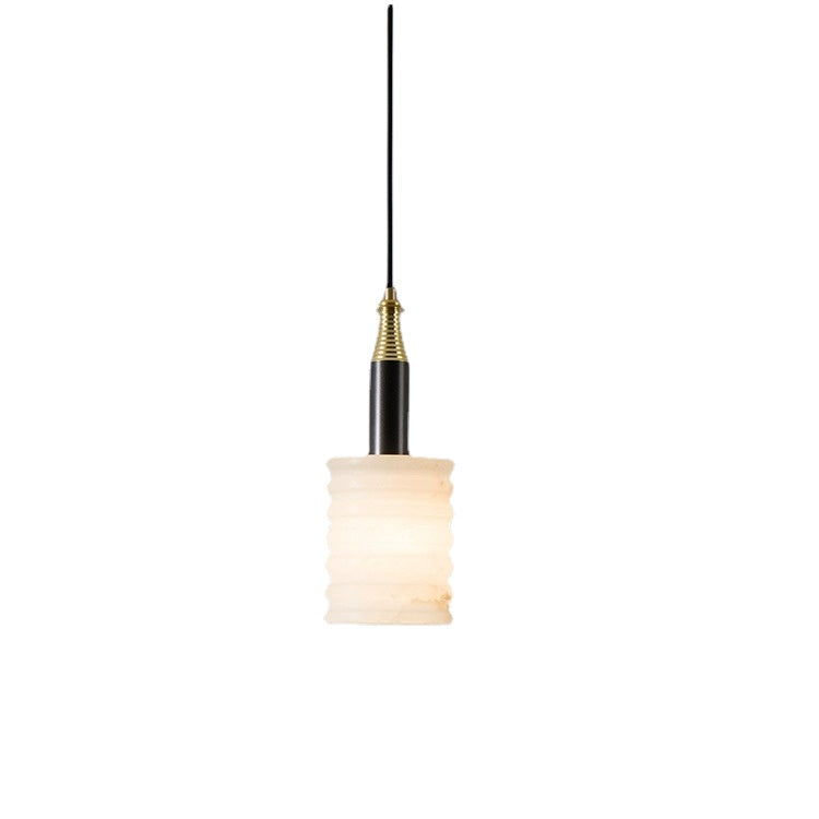 HEIKESZ Modern Chinese Creative Simple Luxury Bedroom Chandelier Spain Marble Long Line Single Head Ceiling Light Fixtures for Bedroom
