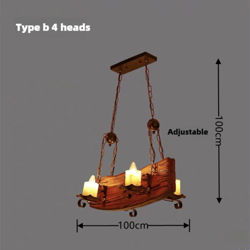 HEIKESZ Retro boat wood chandelier industrial style American restaurant wine bar barber clothing store Internet cafe clear bar lamps