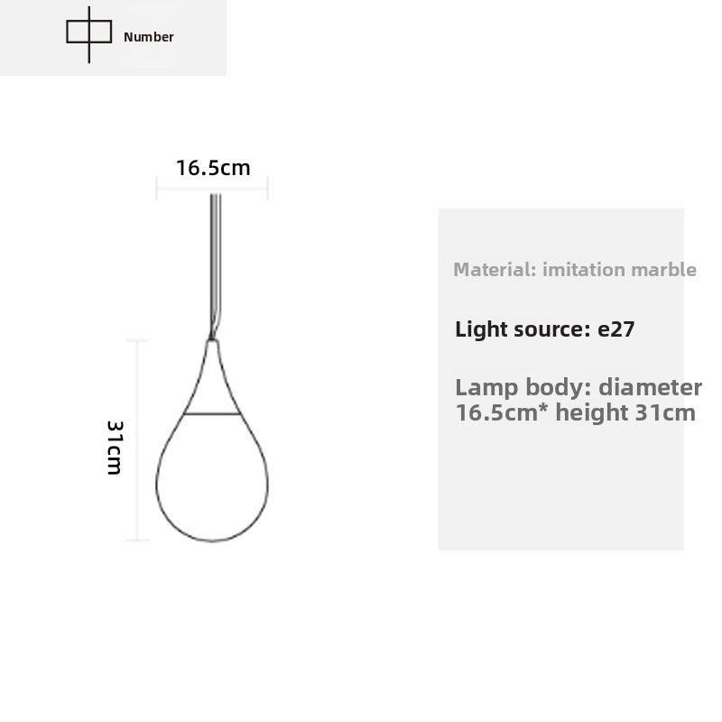 HEIKESZ French Restaurant Chandelier Cloud Marble Light Wabi Sabi Minimalist Creative Bedside Lamp Bar Design Showroom Lighting