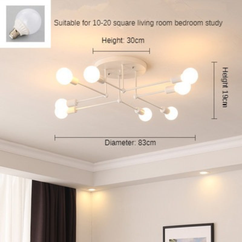 HEIKESZ Nordic Style Creative Ceiling Lamp Living Room Dining Room Bedroom Light Personality Home Lamp Modern Simple Wrought Iron Balcony Top Light LED Light for Bedroom Night Aestitic Room Lamp