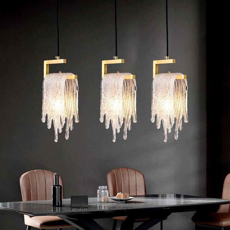 HEIKESZ All Copper Luxury Bedroom Ceiling Light Creative Single Head Droplight for Living Room Corridor Aisle Bay Window Cloakroom Lighting Fixtures